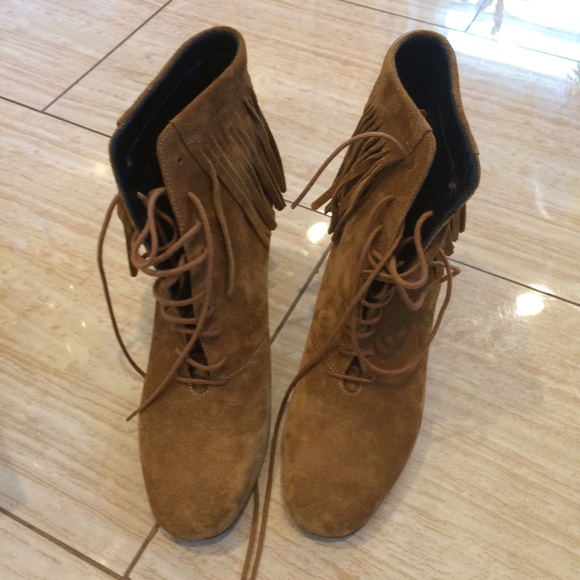 NIB Saint Laurent Fringed "Babies" Ankle Boots - Picture 5 of 8